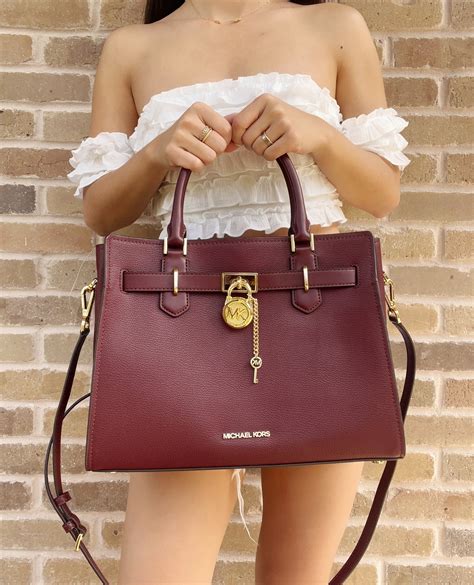 michael kors red hamilton medium|mk Hamilton bag price.